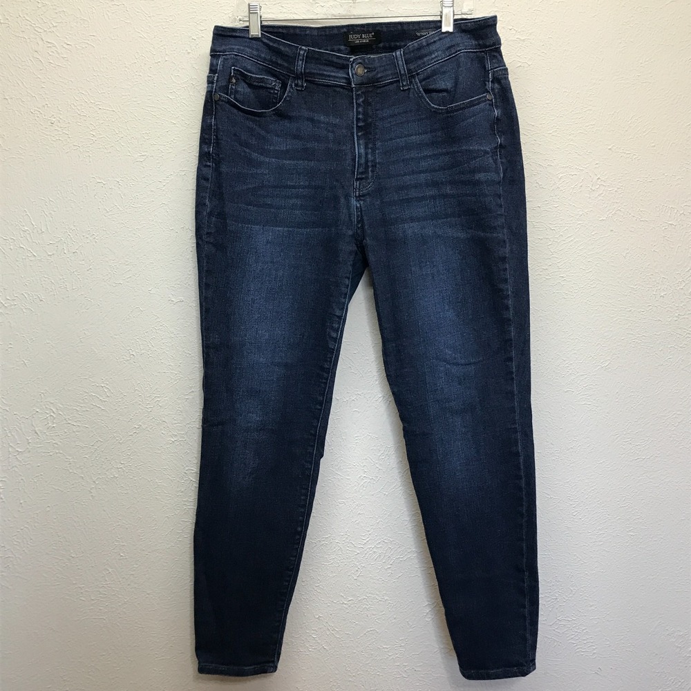 Judy Blue Skinny Fit Jeans Womens 14W Dark Wash High Rise Stretch Denim JB82132D